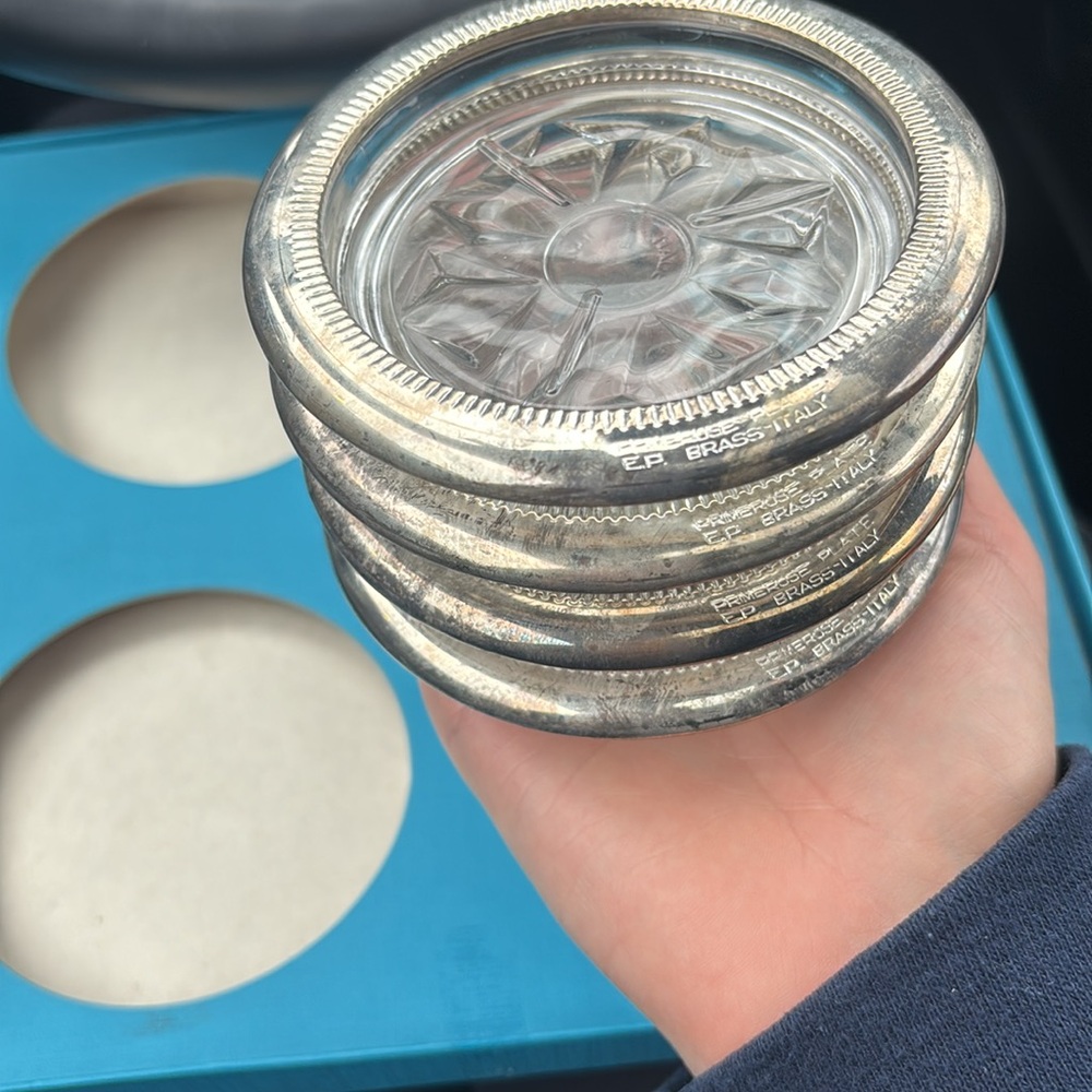 Silver Coaster Set - Picture 2 of 6